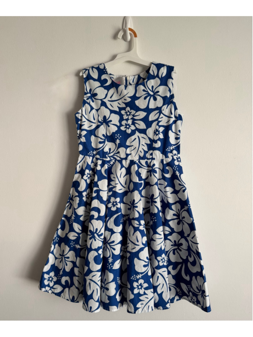 Girl’s Hawaii Hangover Floral Midi Dress Size 12 Blue White